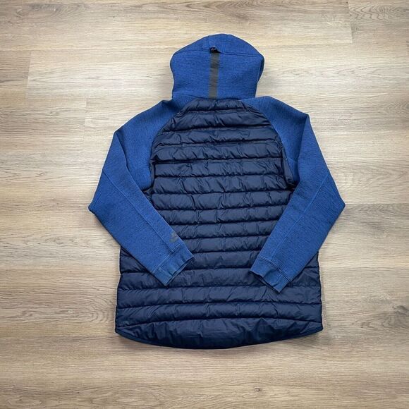 Nike Jacket Mens Medium Blue Tech Fleece Puffer Goose Down Hooded Zip - Picture 11 of 16